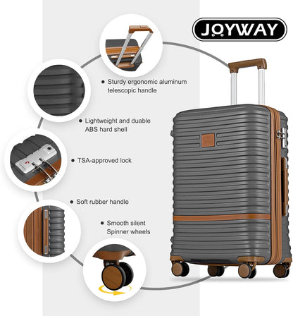 Carry On Luggage 20 Inch Expandable Suitcase with Spinner Wheel, 3 Piece Hard Shell Luggage Set with TSA Lock(Navy Blue)