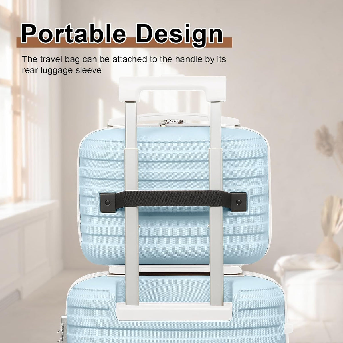 Carry On Luggage 20 Inch Expandable Suitcase with Spinner Wheel, 3 Piece Hard Shell Luggage Set with TSA Lock(Navy Blue)