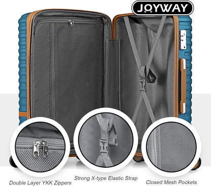 Carry On Luggage 20 Inch Expandable Suitcase with Spinner Wheel, 3 Piece Hard Shell Luggage Set with TSA Lock(Navy Blue)