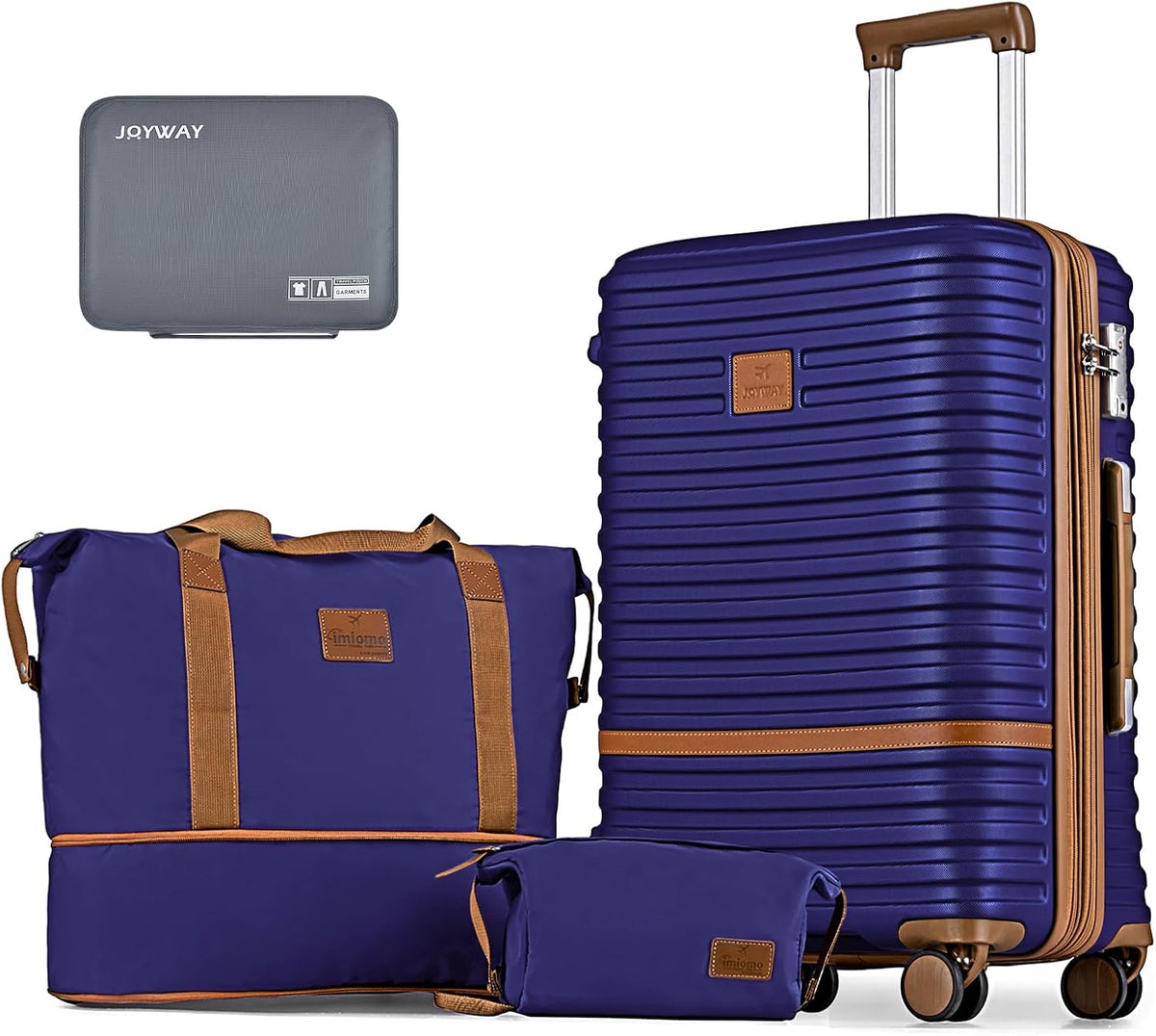 Carry On Luggage 20 Inch Expandable Suitcase with Spinner Wheel, 3 Piece Hard Shell Luggage Set with TSA Lock(Navy Blue)