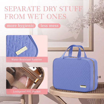 Travel Toiletry Bag - Hanging Toiletry Bag for Women & Men, Makeup Bag/Big Comparment, Waterproof for Travel Accessories, Travel Essentials, Medium, Black