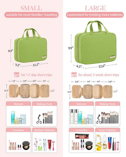 Travel Toiletry Bag - Hanging Toiletry Bag for Women & Men, Makeup Bag/Big Comparment, Waterproof for Travel Accessories, Travel Essentials, Medium, Black