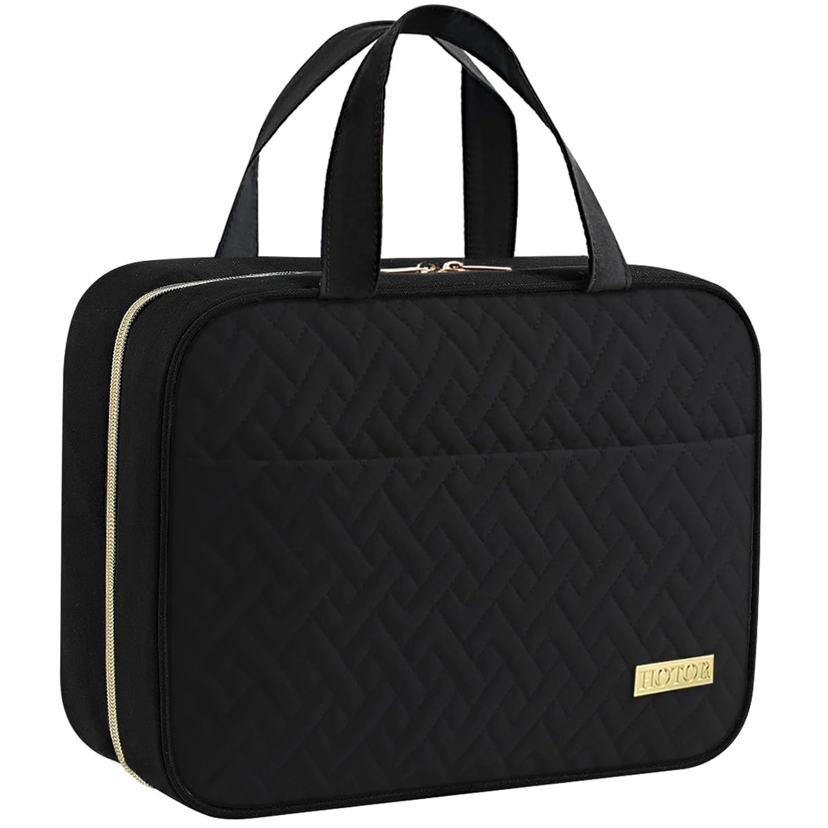 Travel Toiletry Bag - Hanging Toiletry Bag for Women & Men, Makeup Bag/Big Comparment, Waterproof for Travel Accessories, Travel Essentials, Medium, Black