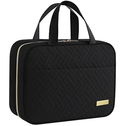 Travel Toiletry Bag - Hanging Toiletry Bag for Women & Men, Makeup Bag/Big Comparment, Waterproof for Travel Accessories, Travel Essentials, Medium, Black