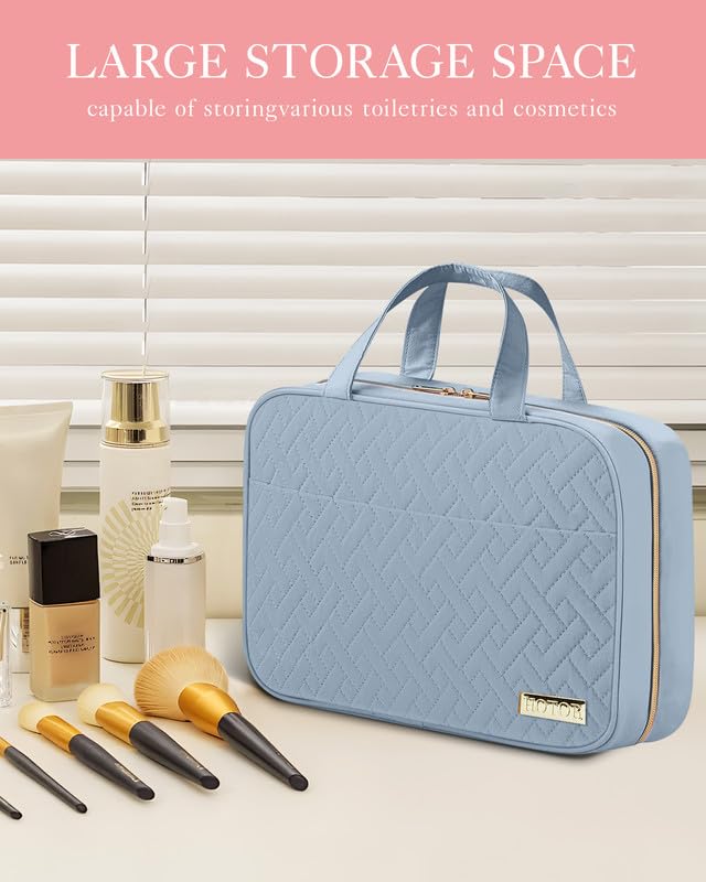 Travel Toiletry Bag - Hanging Toiletry Bag for Women & Men, Makeup Bag/Big Comparment, Waterproof for Travel Accessories, Travel Essentials, Medium, Black