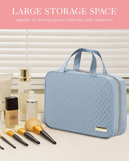 Travel Toiletry Bag - Hanging Toiletry Bag for Women & Men, Makeup Bag/Big Comparment, Waterproof for Travel Accessories, Travel Essentials, Medium, Black