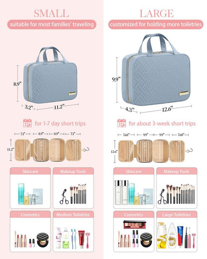 Travel Toiletry Bag - Hanging Toiletry Bag for Women & Men, Makeup Bag/Big Comparment, Waterproof for Travel Accessories, Travel Essentials, Medium, Black