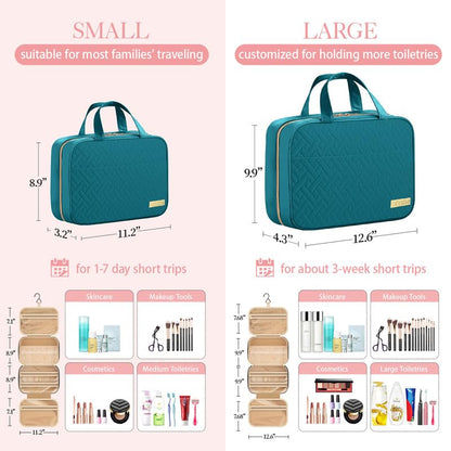 Travel Toiletry Bag - Hanging Toiletry Bag for Women & Men, Makeup Bag/Big Comparment, Waterproof for Travel Accessories, Travel Essentials, Medium, Black