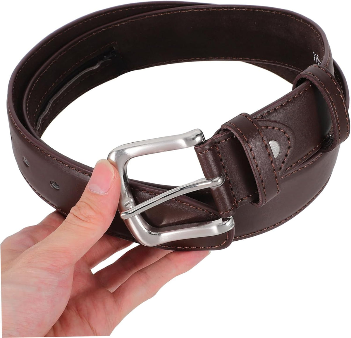 Hidden Money Pocket Travel Belt with Concealed Zipper Theft Waist Wallet for Men Durable PU Design for Secure Storage of Valuables for Travel and Outdoor Activities Brown