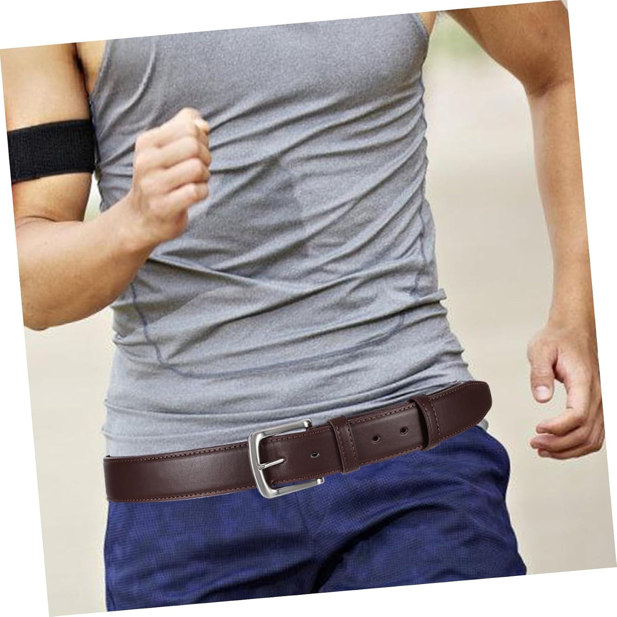 Hidden Money Pocket Travel Belt with Concealed Zipper Theft Waist Wallet for Men Durable PU Design for Secure Storage of Valuables for Travel and Outdoor Activities Brown