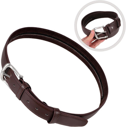 Hidden Money Pocket Travel Belt with Concealed Zipper Theft Waist Wallet for Men Durable PU Design for Secure Storage of Valuables for Travel and Outdoor Activities Brown