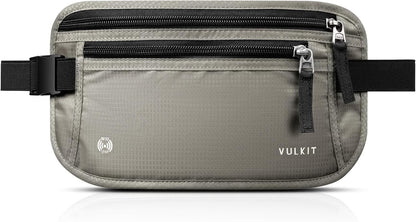 Money Belt for Travel, Hidden Passport Holder, Anti-Theft Travel Wallet Under Clothes, RFID Blocking Waist Pouch, Undercover Fanny Pack, Carbon Black