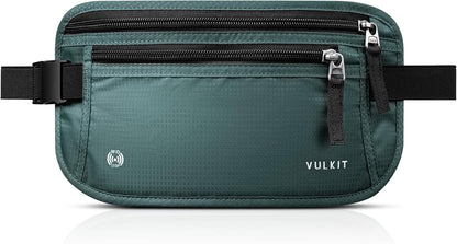 Money Belt for Travel, Hidden Passport Holder, Anti-Theft Travel Wallet Under Clothes, RFID Blocking Waist Pouch, Undercover Fanny Pack, Carbon Black