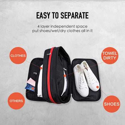 Waterproof Compression Packing Cubes 5/6/8 sets, Large Travel Packing organizers for Carry on Luggage, 2 Sides Expandable Storage Bags (Blue Red, 9L)