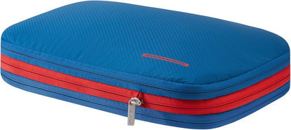 Waterproof Compression Packing Cubes 5/6/8 sets, Large Travel Packing organizers for Carry on Luggage, 2 Sides Expandable Storage Bags (Blue Red, 9L)