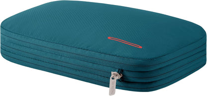 Waterproof Compression Packing Cubes 5/6/8 sets, Large Travel Packing organizers for Carry on Luggage, 2 Sides Expandable Storage Bags (Blue Red, 9L)