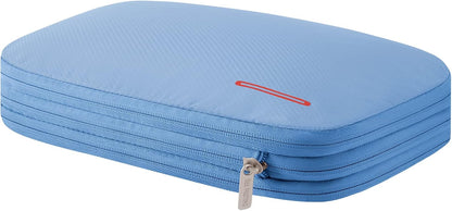 Waterproof Compression Packing Cubes 5/6/8 sets, Large Travel Packing organizers for Carry on Luggage, 2 Sides Expandable Storage Bags (Blue Red, 9L)