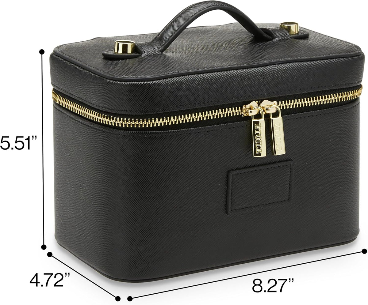 Mini Vanity Case Lavender Pink - Stylish Travel Makeup Bag Organizer With Removable Dividers
