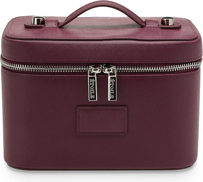 Mini Vanity Case Lavender Pink - Stylish Travel Makeup Bag Organizer With Removable Dividers