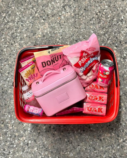Mini Vanity Case Lavender Pink - Stylish Travel Makeup Bag Organizer With Removable Dividers
