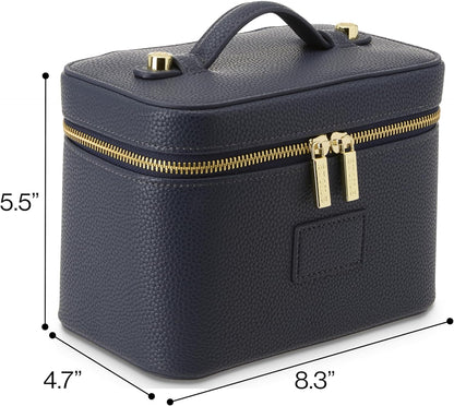 Mini Vanity Case Lavender Pink - Stylish Travel Makeup Bag Organizer With Removable Dividers
