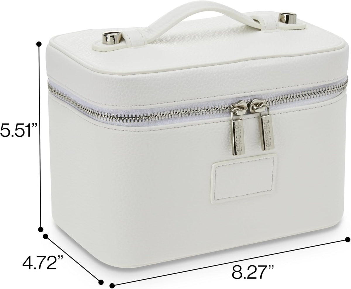 Mini Vanity Case Lavender Pink - Stylish Travel Makeup Bag Organizer With Removable Dividers