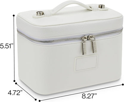 Mini Vanity Case Lavender Pink - Stylish Travel Makeup Bag Organizer With Removable Dividers