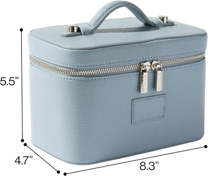 Mini Vanity Case Lavender Pink - Stylish Travel Makeup Bag Organizer With Removable Dividers