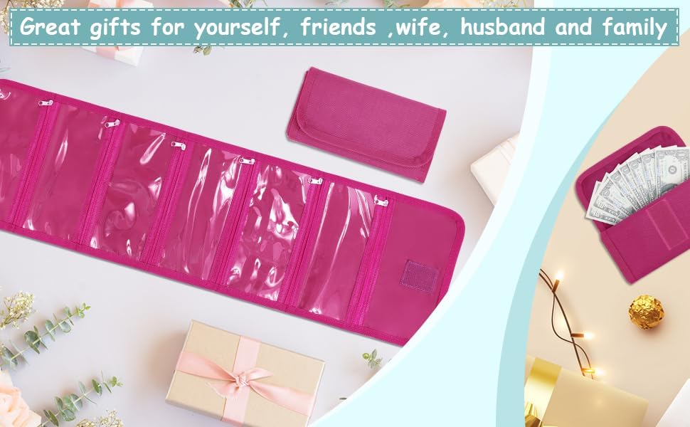 Money Organizer,Money Holder with Zipper Cash Envelopes | Money Bag Cash Organizer Cash Bag Budget Binder Money Saving Binder for Budgeting,Receipt and Tips,Holiday Shopping,Gifts