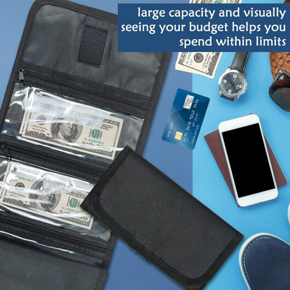 Money Organizer,Money Holder with Zipper Cash Envelopes | Money Bag Cash Organizer Cash Bag Budget Binder Money Saving Binder for Budgeting,Receipt and Tips,Holiday Shopping,Gifts