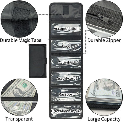 Money Organizer,Money Holder with Zipper Cash Envelopes | Money Bag Cash Organizer Cash Bag Budget Binder Money Saving Binder for Budgeting,Receipt and Tips,Holiday Shopping,Gifts
