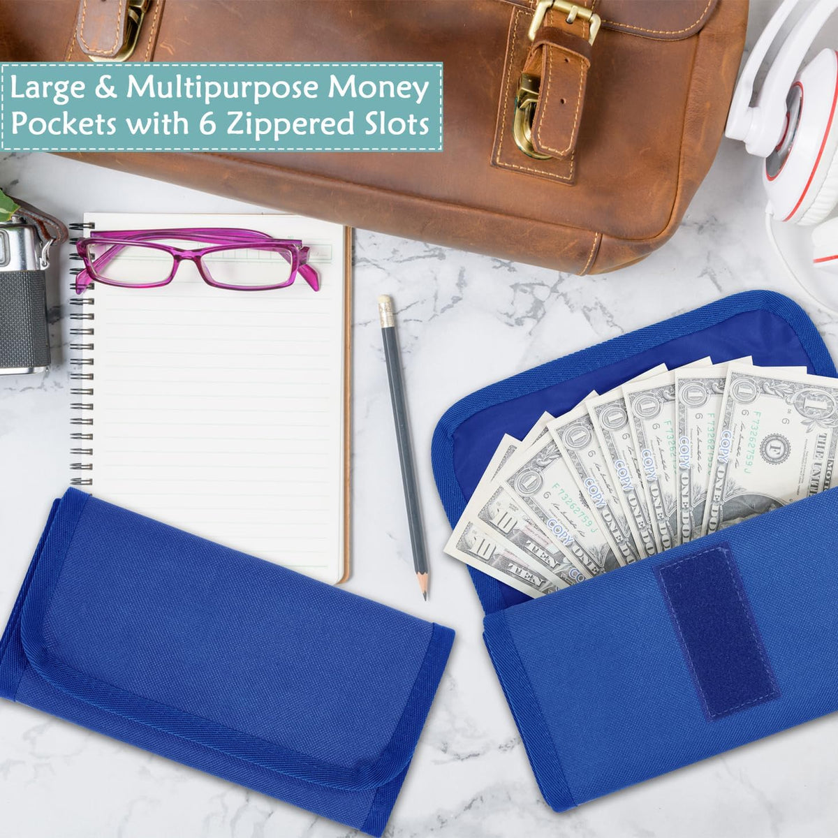 Money Organizer,Money Holder with Zipper Cash Envelopes | Money Bag Cash Organizer Cash Bag Budget Binder Money Saving Binder for Budgeting,Receipt and Tips,Holiday Shopping,Gifts