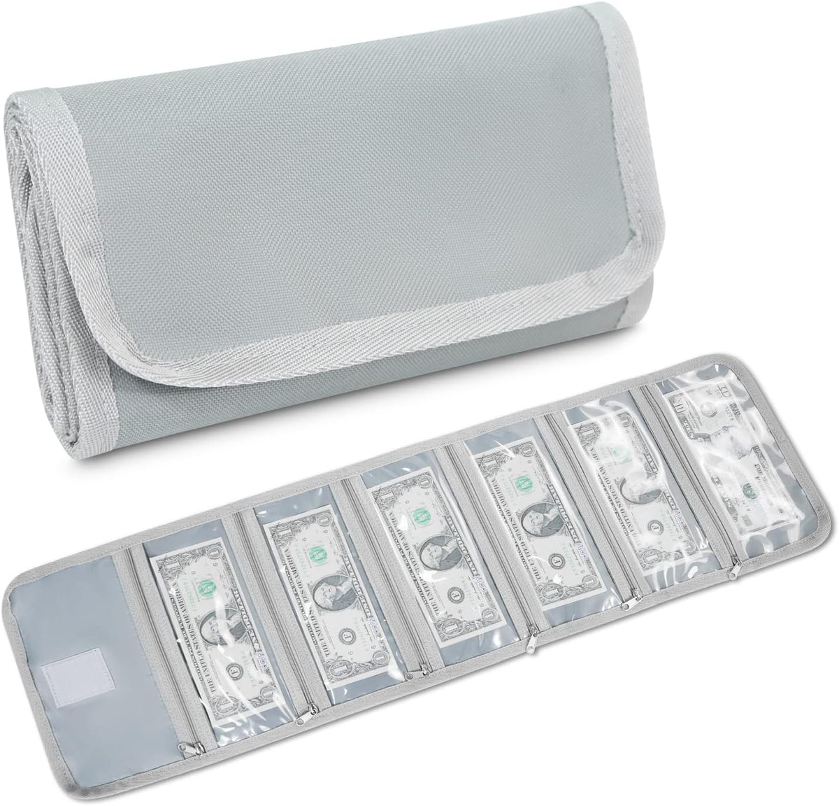 Money Organizer,Money Holder with Zipper Cash Envelopes | Money Bag Cash Organizer Cash Bag Budget Binder Money Saving Binder for Budgeting,Receipt and Tips,Holiday Shopping,Gifts