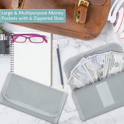 Money Organizer,Money Holder with Zipper Cash Envelopes | Money Bag Cash Organizer Cash Bag Budget Binder Money Saving Binder for Budgeting,Receipt and Tips,Holiday Shopping,Gifts