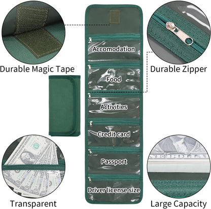 Money Organizer,Money Holder with Zipper Cash Envelopes | Money Bag Cash Organizer Cash Bag Budget Binder Money Saving Binder for Budgeting,Receipt and Tips,Holiday Shopping,Gifts