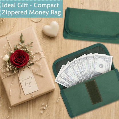 Money Organizer,Money Holder with Zipper Cash Envelopes | Money Bag Cash Organizer Cash Bag Budget Binder Money Saving Binder for Budgeting,Receipt and Tips,Holiday Shopping,Gifts