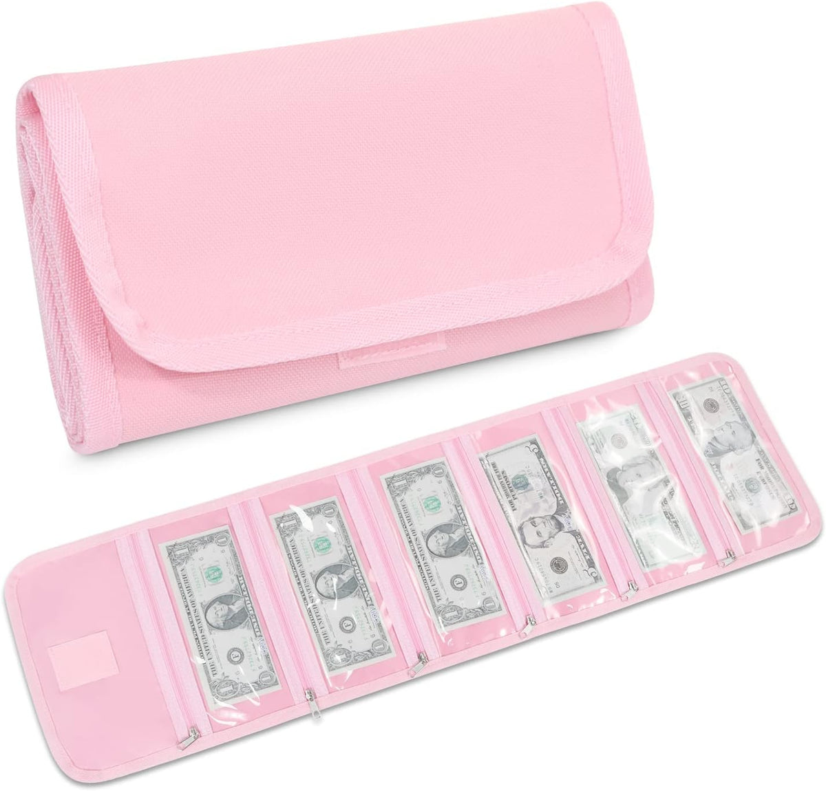 Money Organizer,Money Holder with Zipper Cash Envelopes | Money Bag Cash Organizer Cash Bag Budget Binder Money Saving Binder for Budgeting,Receipt and Tips,Holiday Shopping,Gifts