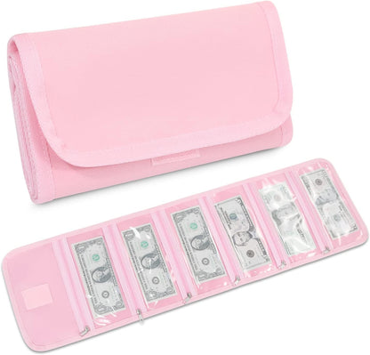 Money Organizer,Money Holder with Zipper Cash Envelopes | Money Bag Cash Organizer Cash Bag Budget Binder Money Saving Binder for Budgeting,Receipt and Tips,Holiday Shopping,Gifts