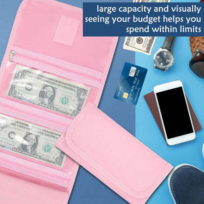 Money Organizer,Money Holder with Zipper Cash Envelopes | Money Bag Cash Organizer Cash Bag Budget Binder Money Saving Binder for Budgeting,Receipt and Tips,Holiday Shopping,Gifts