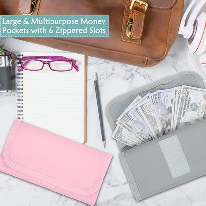 Money Organizer,Money Holder with Zipper Cash Envelopes | Money Bag Cash Organizer Cash Bag Budget Binder Money Saving Binder for Budgeting,Receipt and Tips,Holiday Shopping,Gifts