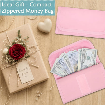 Money Organizer,Money Holder with Zipper Cash Envelopes | Money Bag Cash Organizer Cash Bag Budget Binder Money Saving Binder for Budgeting,Receipt and Tips,Holiday Shopping,Gifts