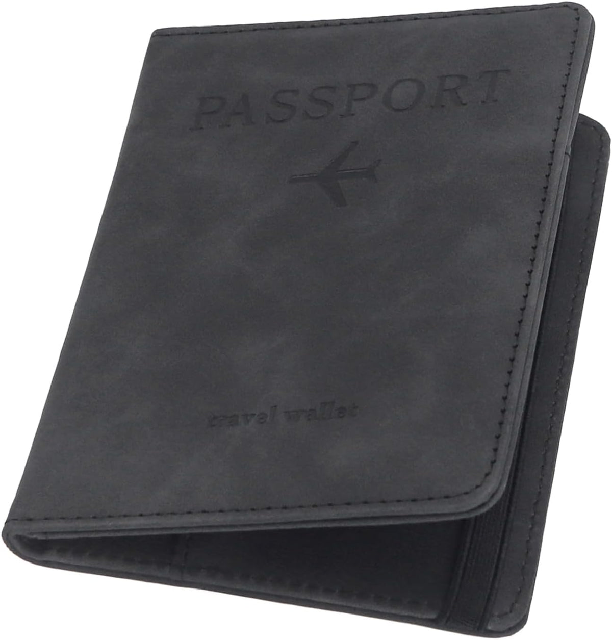 Passport Cover-Passport Holder Travel Wallet-RFID Blocking Passport Case Travel Accessories Card Holder Wallet Unisex Travel Gifts (Black)