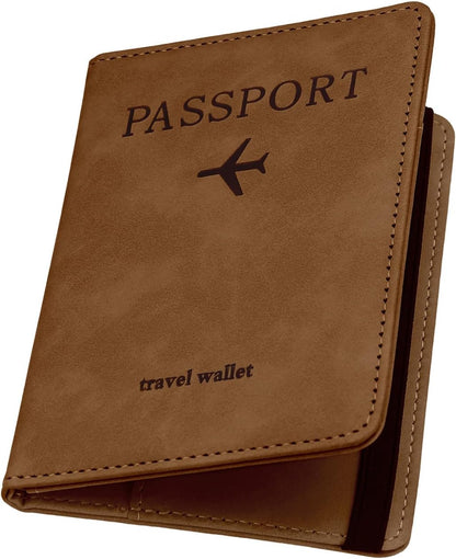Passport Cover-Passport Holder Travel Wallet-RFID Blocking Passport Case Travel Accessories Card Holder Wallet Unisex Travel Gifts (Black)