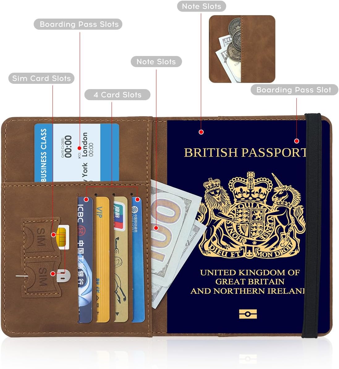 Passport Cover-Passport Holder Travel Wallet-RFID Blocking Passport Case Travel Accessories Card Holder Wallet Unisex Travel Gifts (Black)