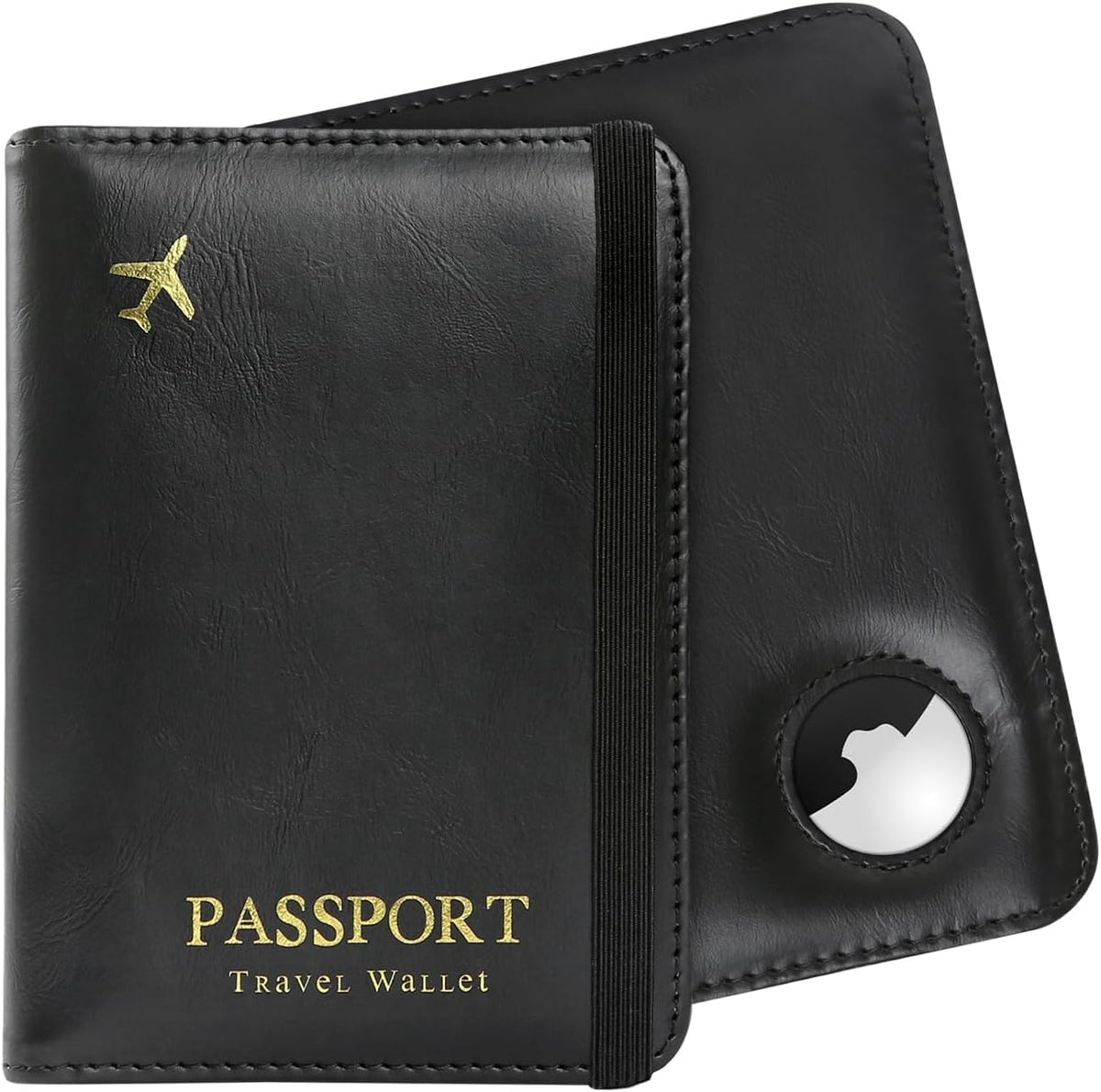 Passport Cover-Passport Holder Travel Wallet-RFID Blocking Passport Case Travel Accessories Card Holder Wallet Unisex Travel Gifts (Black)