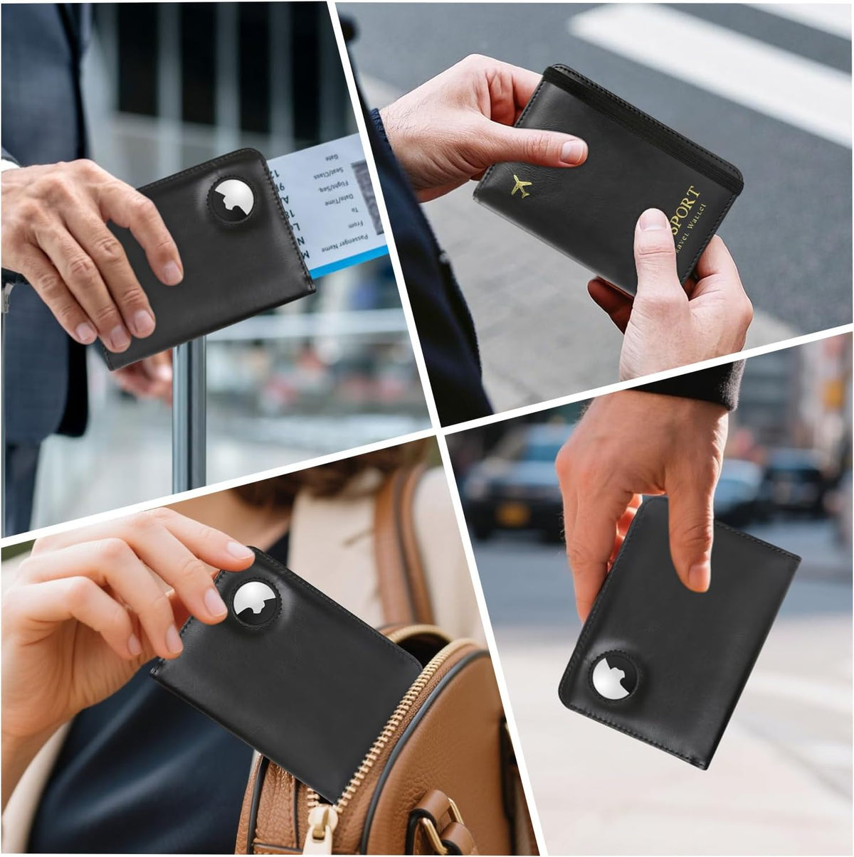 Passport Cover-Passport Holder Travel Wallet-RFID Blocking Passport Case Travel Accessories Card Holder Wallet Unisex Travel Gifts (Black)