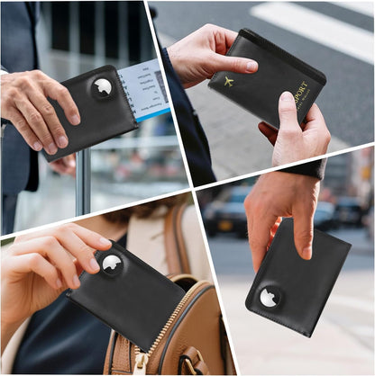 Passport Cover-Passport Holder Travel Wallet-RFID Blocking Passport Case Travel Accessories Card Holder Wallet Unisex Travel Gifts (Black)