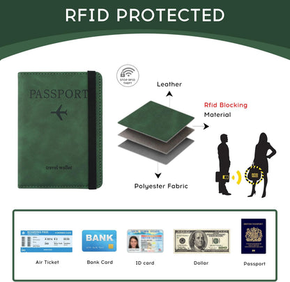 Passport Cover-Passport Holder Travel Wallet-RFID Blocking Passport Case Travel Accessories Card Holder Wallet Unisex Travel Gifts (Black)