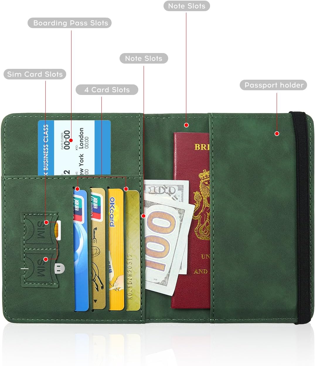 Passport Cover-Passport Holder Travel Wallet-RFID Blocking Passport Case Travel Accessories Card Holder Wallet Unisex Travel Gifts (Black)