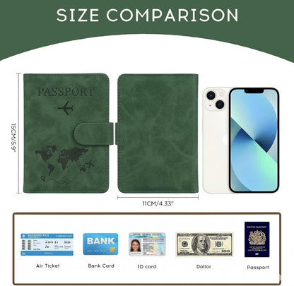 Passport Cover-Passport Holder Travel Wallet-RFID Blocking Passport Case Travel Accessories Card Holder Wallet Unisex Travel Gifts (Black)